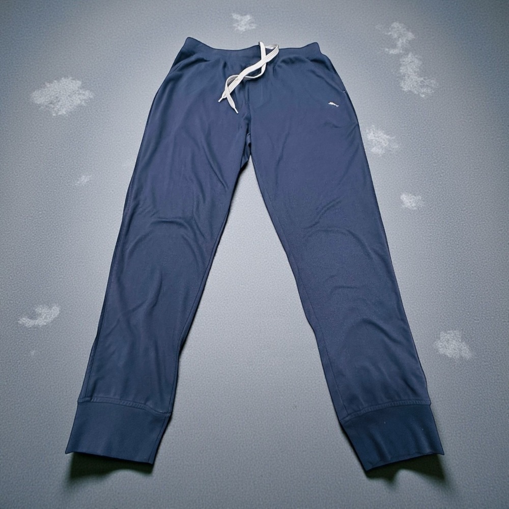 Tommy Bahama Men Size M Blue Lounge Jogger Pants Elastic Waist Drawstring Logo